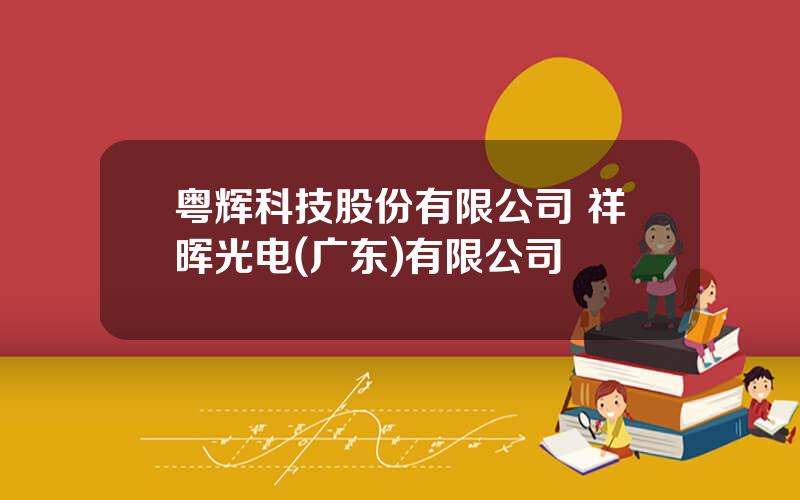 粤辉科技股份有限公司 祥晖光电(广东)有限公司